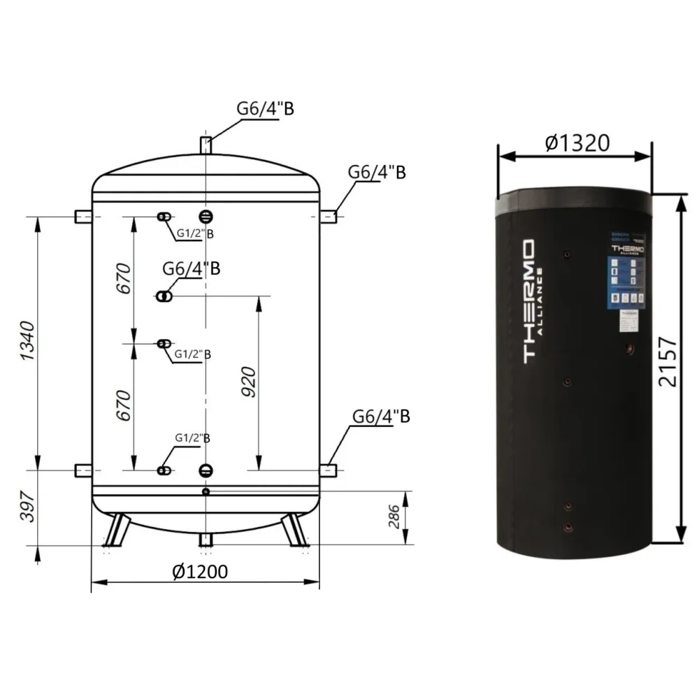 Теплоаккумулятор Thermo Alliance TA-ТАМ-00 2000 60 мм Киев - изображение 2