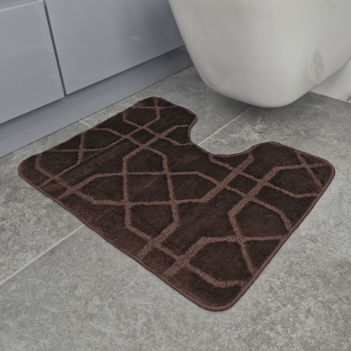 Набір килимків для ванної 2шт 60*100см+50*60см U-виріз Геометрія Standard шоколадний поліпропілен Дариана Житомир - фото 4