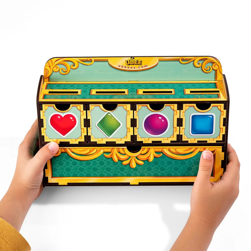 Дерев'яна настільна гра "Фігури" Ubumblebees (ПСД072) PSD072 сортер-комодик Вінниця - фото 7