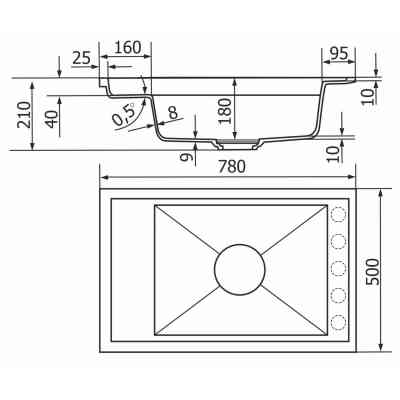 Мийка кухонна GRANADO Basic Artes grafito (+ змішувач Campo LUX inox + дозатор Redondo inox + кошик + (ksg1109) Вінниця