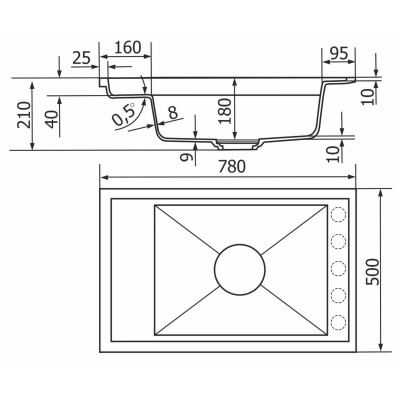 Мийка кухонна GRANADO Basic Artes grafito (+ змішувач Campo LUX inox + дозатор Redondo inox + кошик + (ksg1109) Вінниця - фото 5