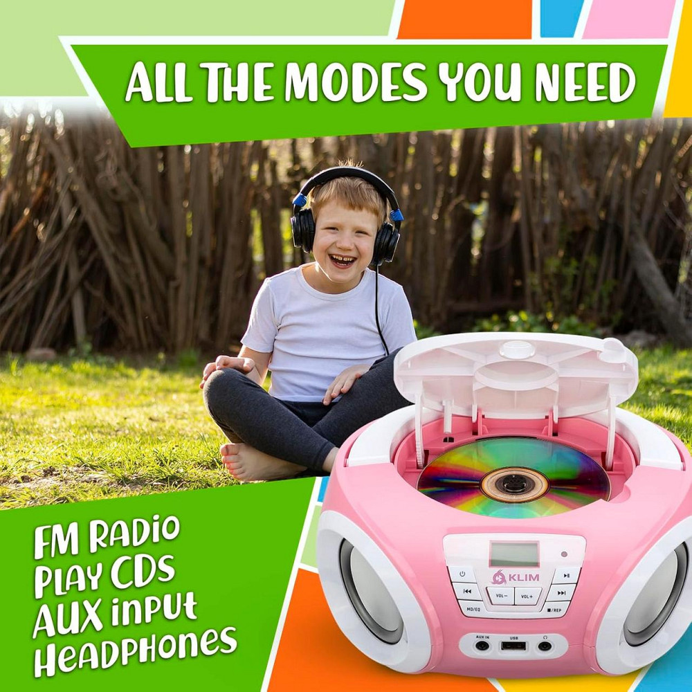 Портативний CD-програвач KLIM Candy Kids – бумбокс нової версії з FM-радіо USB та динаміками Дніпро - фото 4