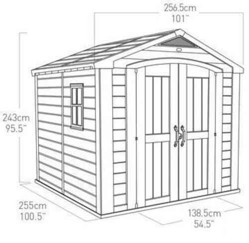 Садовий пластиковий будиночок KETER FACTOR 8x8 Київ