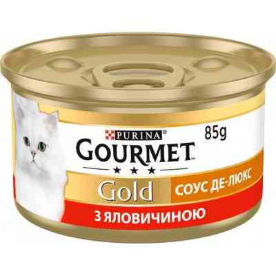 Влажный корм для кошек Purina Gourmet Gold. Соус Де-Люкс с говядиной 85 г (7613036705134) Винница