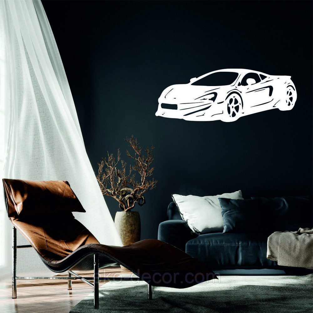 Декоративное настенное Панно «Машина» Декор на стену 70*53 см, Белый Киев - изображение 1