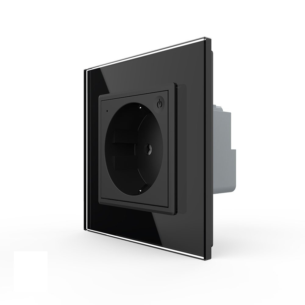 LIVOLO Розумна розетка EC з заземленням LIVOLO чорна матова скло Коломия - фото 8