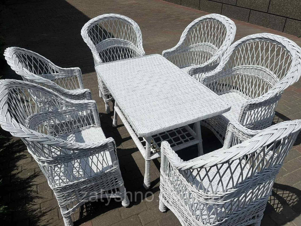Меблі плетені білі з лози Київ - фото 4