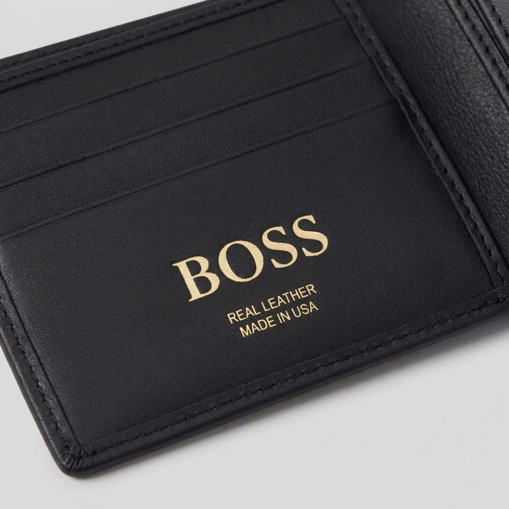 Мужской брендовый кошелек на кнопке Boss (7704-2) Киев - изображение 3