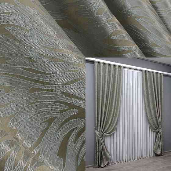 Комплект готовых штор VR-Textil Жаккард Magic № 1608ш Песочный с серым 145х270 см 2 шт (33-0472) Киев