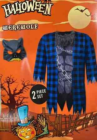 Дитячий костюм Перевертня на Хелловін розмір М для дітей 7-10 років (122-140) чорний Київ