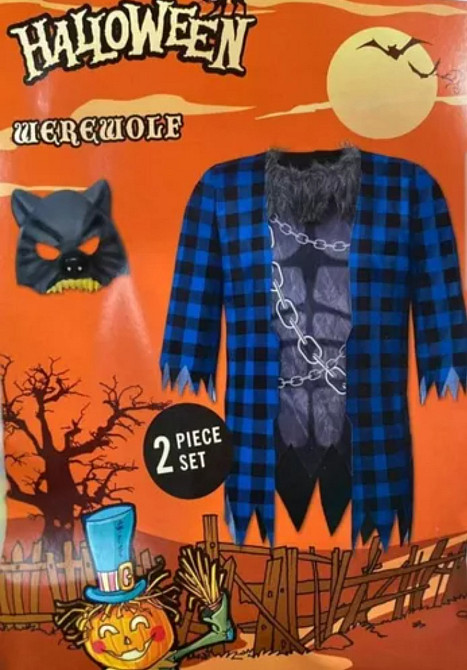 Дитячий костюм Перевертня на Хелловін розмір М для дітей 7-10 років (122-140) чорний Київ - фото 3