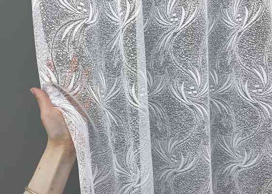 Тюль VR-Textil 644т Жакард Преміум Білий 200х270 см (40-595) Київ