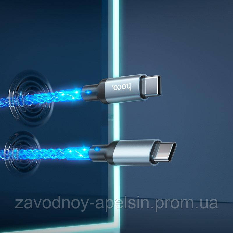 PD Type-C Type-C кабель світний 3 A 1 m (RGB Led) Одеса - фото 2