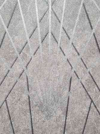 Шпалери вінілові на флізеліні Sintra Simmetria геометрія фігури смуги сірі чорні срібло 524442 Київ