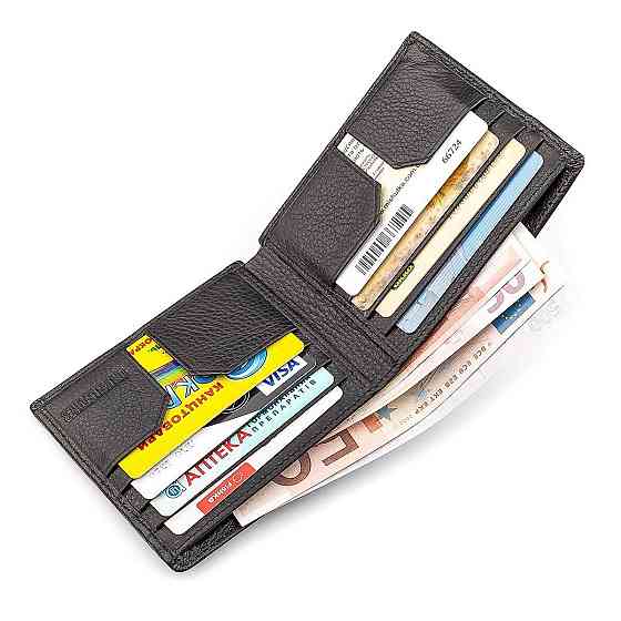 Чоловічий купюрник ST Leather 18305 (ST159) шкіряний Чорний Київ