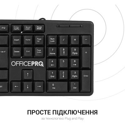 Клавіатура OfficePro SK166 USB Black (SK166) Вінниця - фото 7