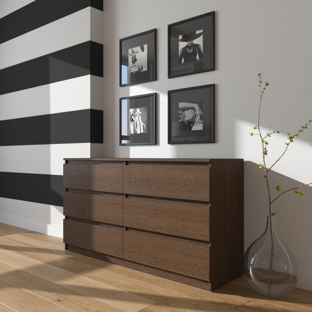Комод VAYS R-7, 6 шухляд без ручок, ЛДСП, 140×40×75 см – для дому, офісу, вітальні, спальні Львів - фото 2