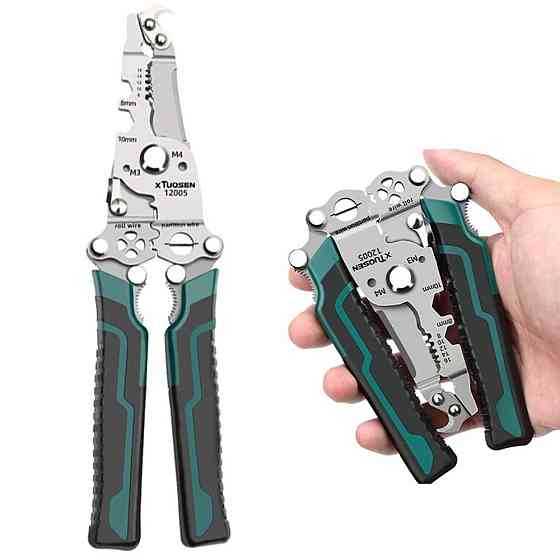 Багатофункціональні кліщі для зняття ізоляції 18в1 / Складні кліщі для зачищення та обтиску проводів Київ