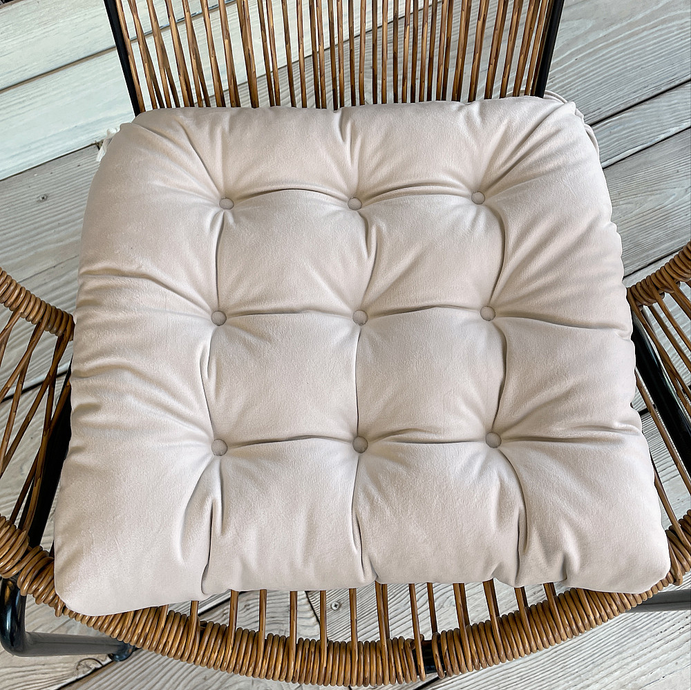 Подушка для стільців (40x40х5 см) Decorator Velour колір молочний 84-105 Київ - фото 1