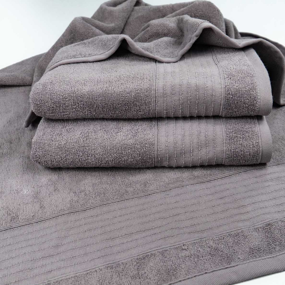 Рушник махровий для душу GM Textile 100х150см Line 400г/м2 (Попелястий) Суми - фото 5