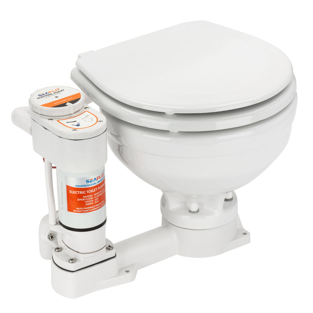 Електричний конверсійний туалет SEAFLO компактний розмір 12 В SFMTE1-02 Київ - фото 1