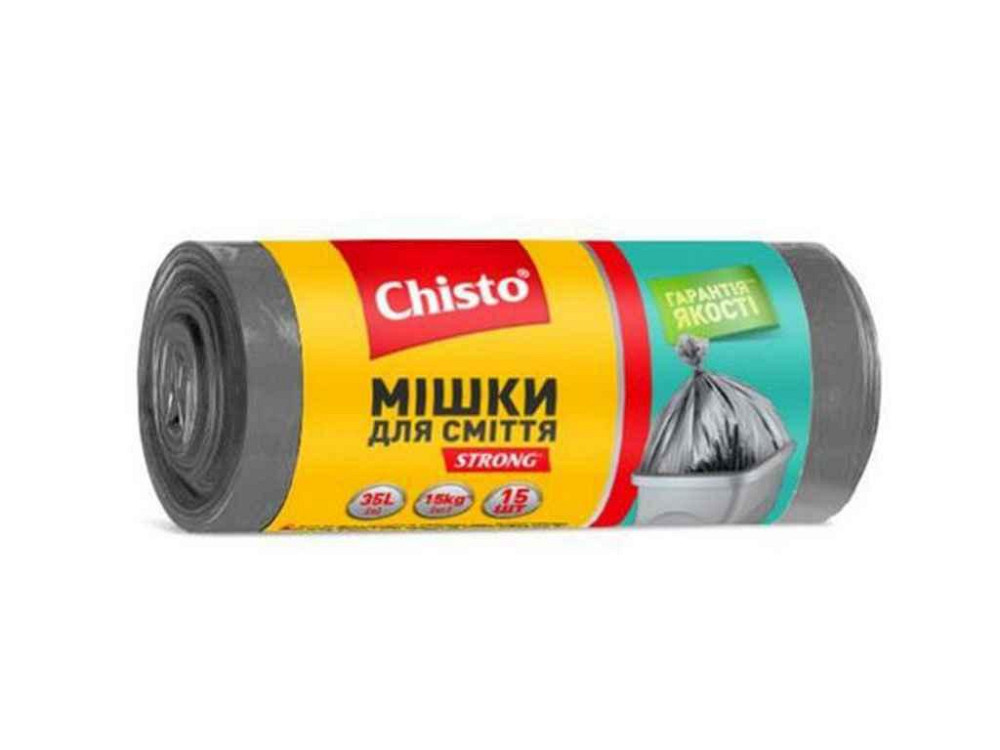 Пакеты д/мусора strong 35лх15шт ТМ Chisto Solmir Киев - изображение 1