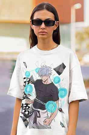 Футболка для мальчика аниме Магическая битва оверсайз (рост от 165 до 180 ) Черний AnimeJ0964m Днепр