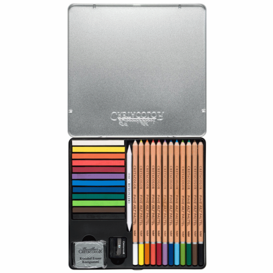 Набор пастели и карандашей THE PASTEL BASIC BOX 27шт металлическая коробка Cretacolor Киев - изображение 3