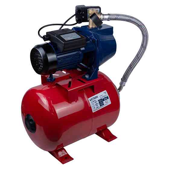 Станция 0.75кВт Hmax 45м Qmax 55л/мин (самовсасывающий насос) 24л Украина WETRON JET80А5 (775042/24) Ровно