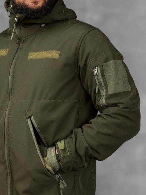 Демісезонна тактична куртка софтшел lion олива ВТ5051 Одеса - фото 5