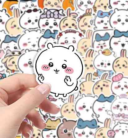 Наклейки kawaii животные набор 50 шт милые стикеры мишка зайчик для телефона ноутбука Киев