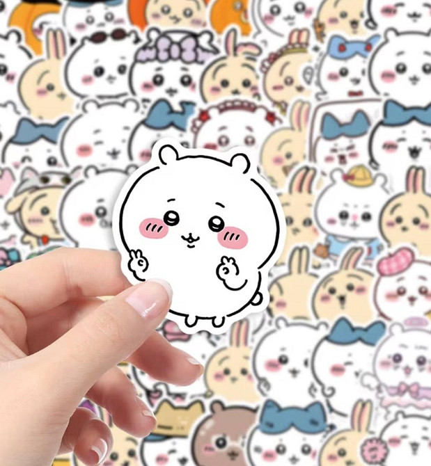 Наклейки kawaii тварини набір 50 шт милі стікери ведмедик зайчик для телефону ноутбука Київ - фото 1