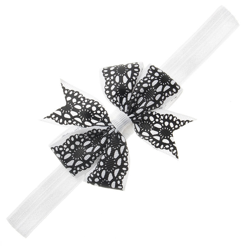 Дитяча пов'язка з мереживним принтом one size біло-чорний Київ - фото 2