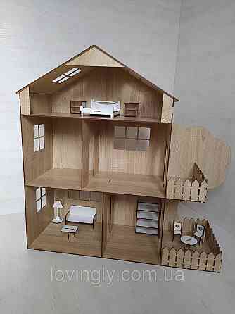 Ігровий ляльковий будиночок 37 см з набором меблів 10 одиниць Ірпінь