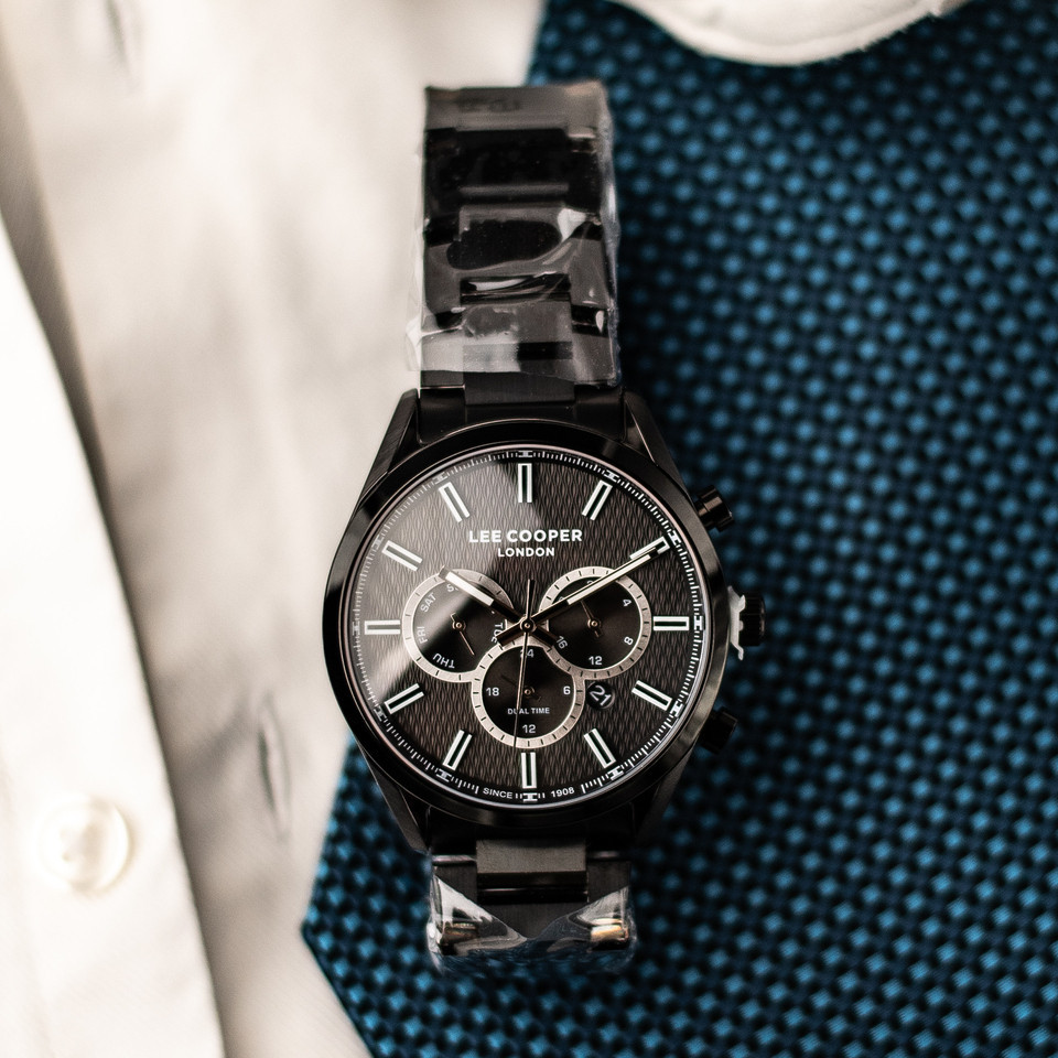 Годинник чоловічий наручний водостійкий Lee Cooper England Midnight Black (2 ремінці) Київ - фото 11