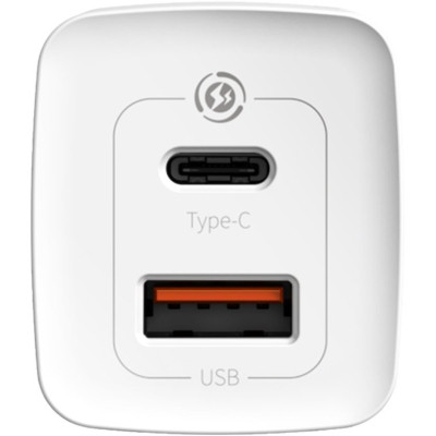 Зарядний пристрій Baseus 2xUSB 65W GaN (USB-C+USB-A) white (CCGAN2L-B02) Вінниця - фото 4