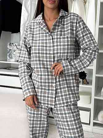 Жіноча домашня повсякденна картата піжама з фланелі. бежевий2, 42/44 Одеса