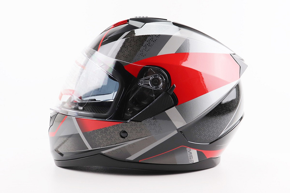 Шолом інтеграл, закритий (сертифікація DOT)+відкидні окуляри BLD-M67 М (57-58см), ЧОРНИЙ/ЧЕРВОНО-СІРИЙ Киев - изображение 3