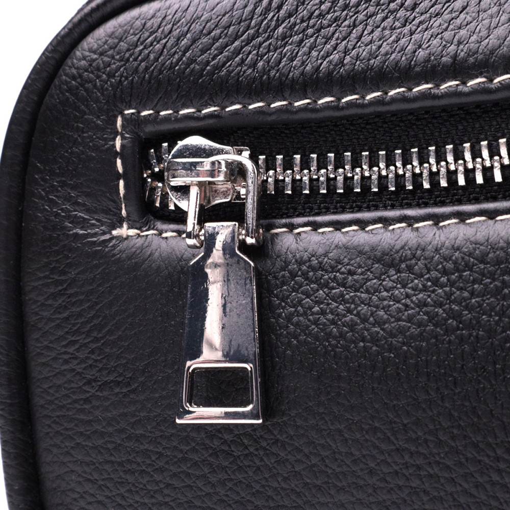 Стильная мужская бананки из мягкой натуральной кожи Vintage sale_15116 Черный Киев - изображение 5