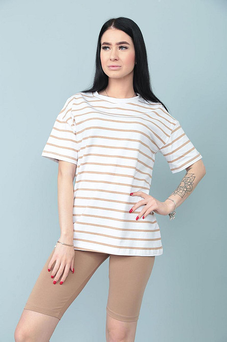 Костюм з велосипедками "Balance" оптом | Норма | Розпродаж моделі Капучіно, 46-48 Київ - фото 1