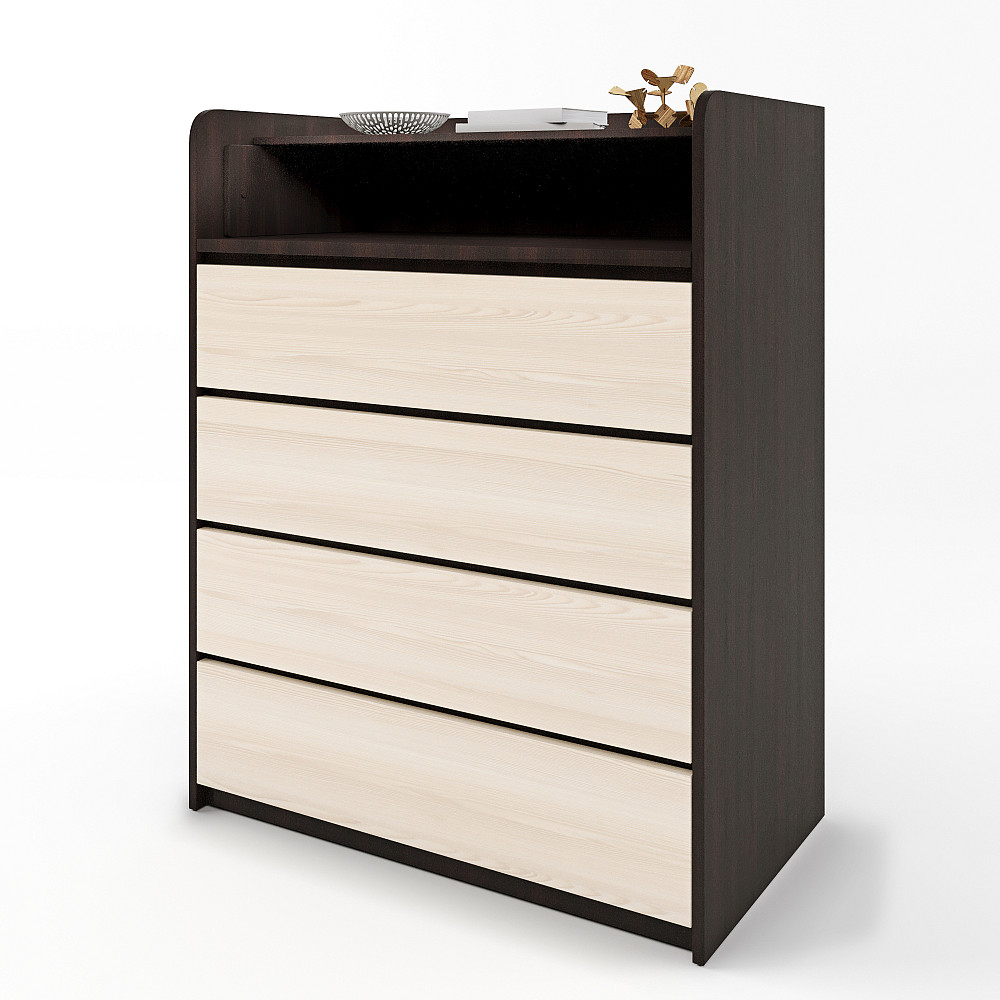 Комод пеленальный Эверест 80х45х101 венге + дуб молочный (телескопы) (DTM-2448) Днепр - изображение 1