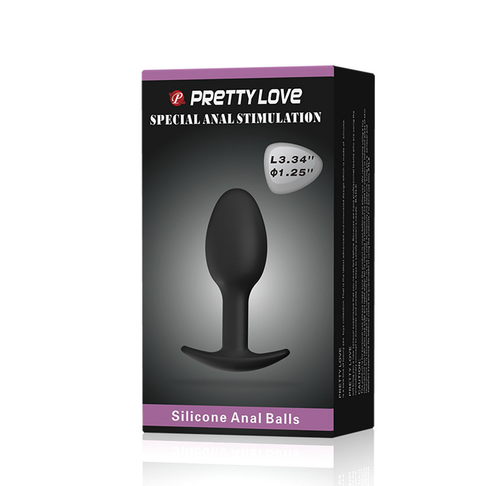 Анальна пробка силіконова PRETTY LOVE Heavy Balls, чорна, 8.4 х 3.2 см Sex Aura Київ - фото 8
