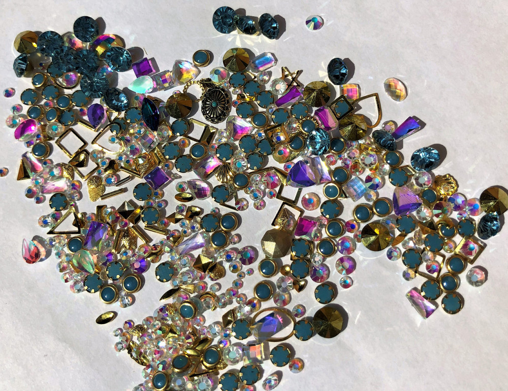 Стрази Swarovski мікс різні розміри і форми + формочки різних форм (1400 шт) АВ , сині й лілові. Київ - фото 6