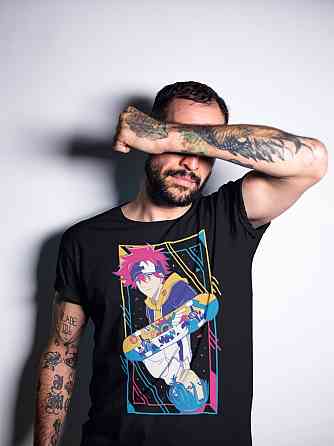 Футболка для хлопчика з аніме принтом Ск Інфінітй Ланга Рекі оверсайз (зріст від 165 до 180) Чорний AnimeJ0193m Дніпро