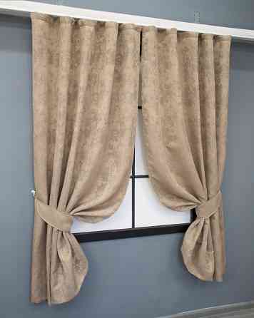 Комплект коротких штор VR-Textil Жакард Sultan YL № 1699ш Темно-бежевий 130х170 см 2 шт (35-0322) Київ