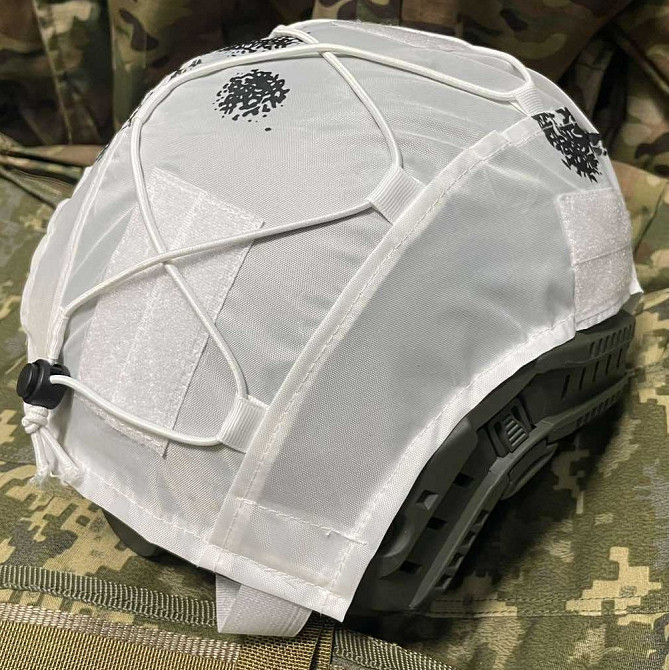 Кавер (чехол) на шлем каску Fast с панелями Векро Белый Винница - изображение 4