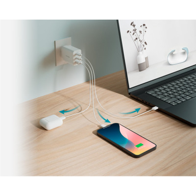 Зарядний пристрій D-Link 2xUSB-C + 1xUSB-A 65W GaN white (DCP-651) Вінниця - фото 4