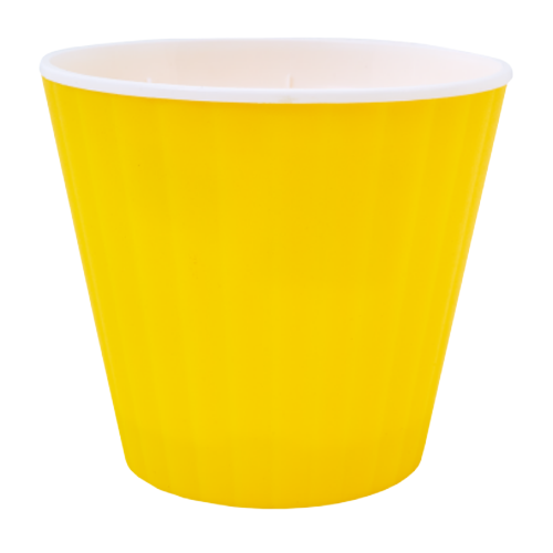 Вазон Ібіс з подвійним дном 15,7*13см темно-жовтий/білий Алеана Житомир - изображение 1