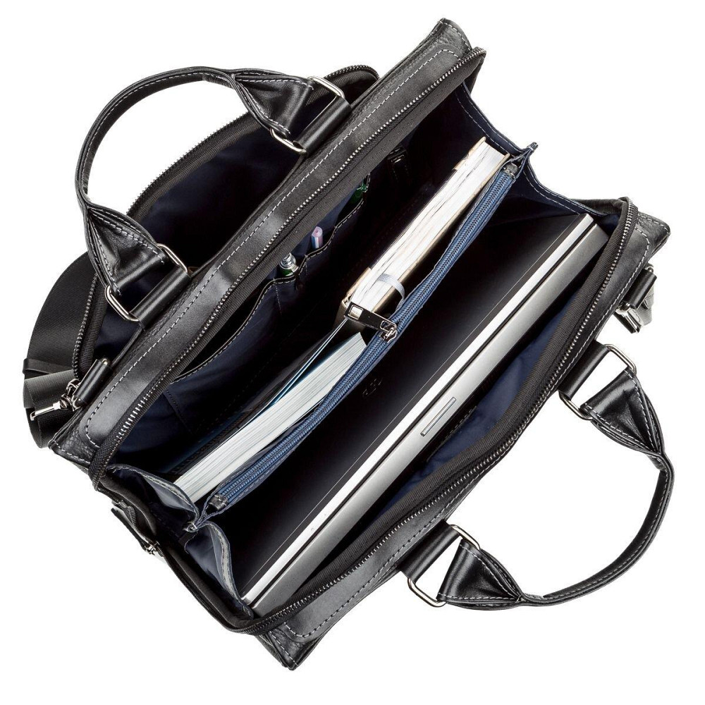 Сумка мужская кожаная Черная (SHVIGEL) Киев - изображение 3