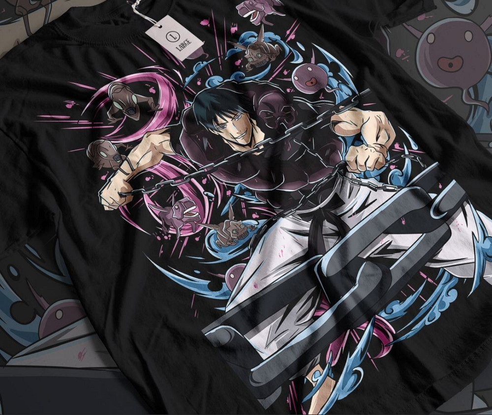 Футболка аниме Магическая битва оверсайз (S/M/L) Черний AnimeJ1016 Днепр - изображение 5
